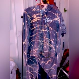 This is a PINK gray velour  sweat suit I actually designed it myself it a size L